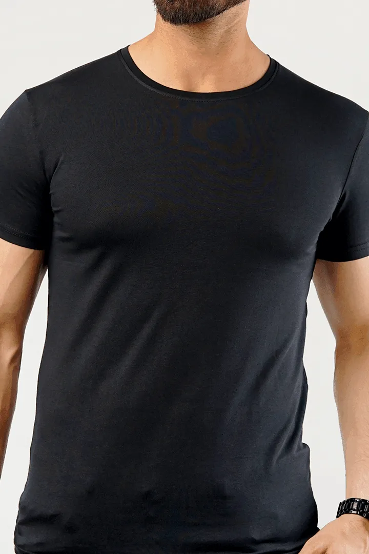 Crew Neck Undershirt - Black