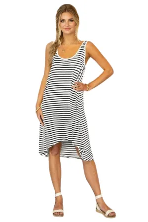 Flowy Soft Striped Hi Low Summer Dress