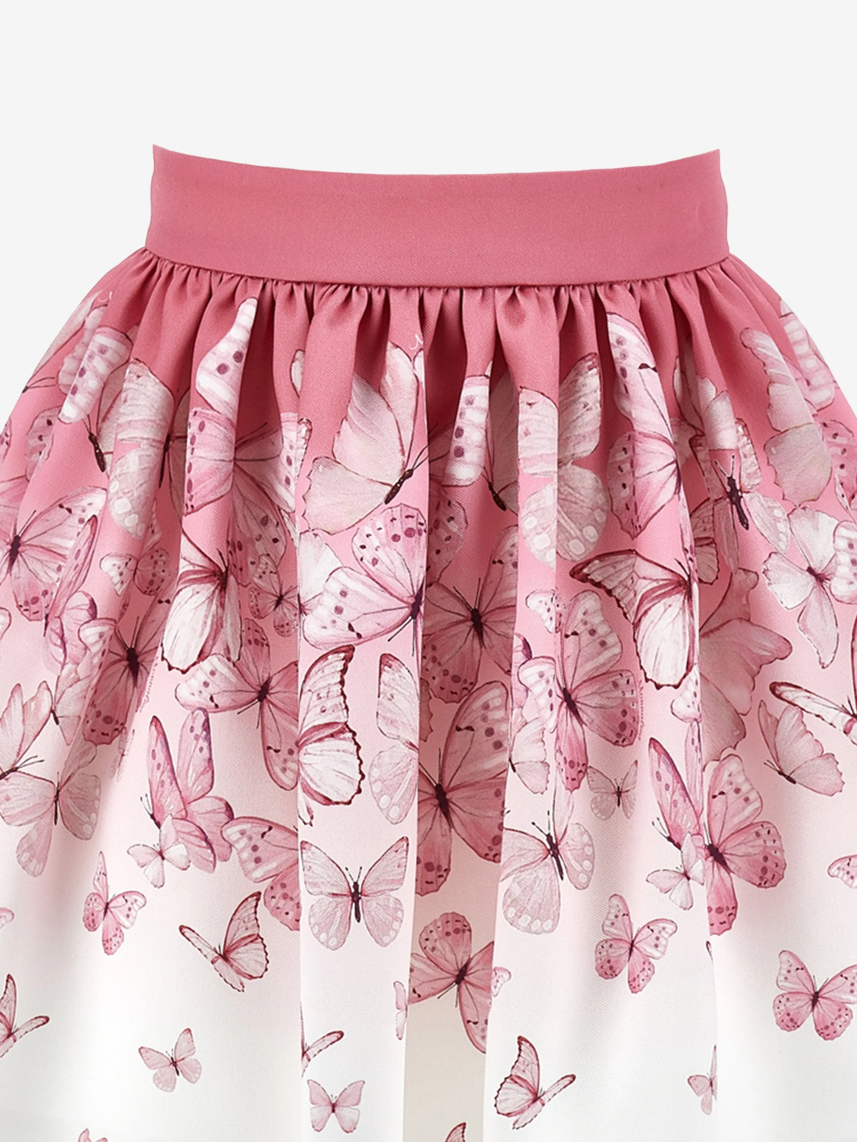 Girls Butterfly Print Skirt in Pink