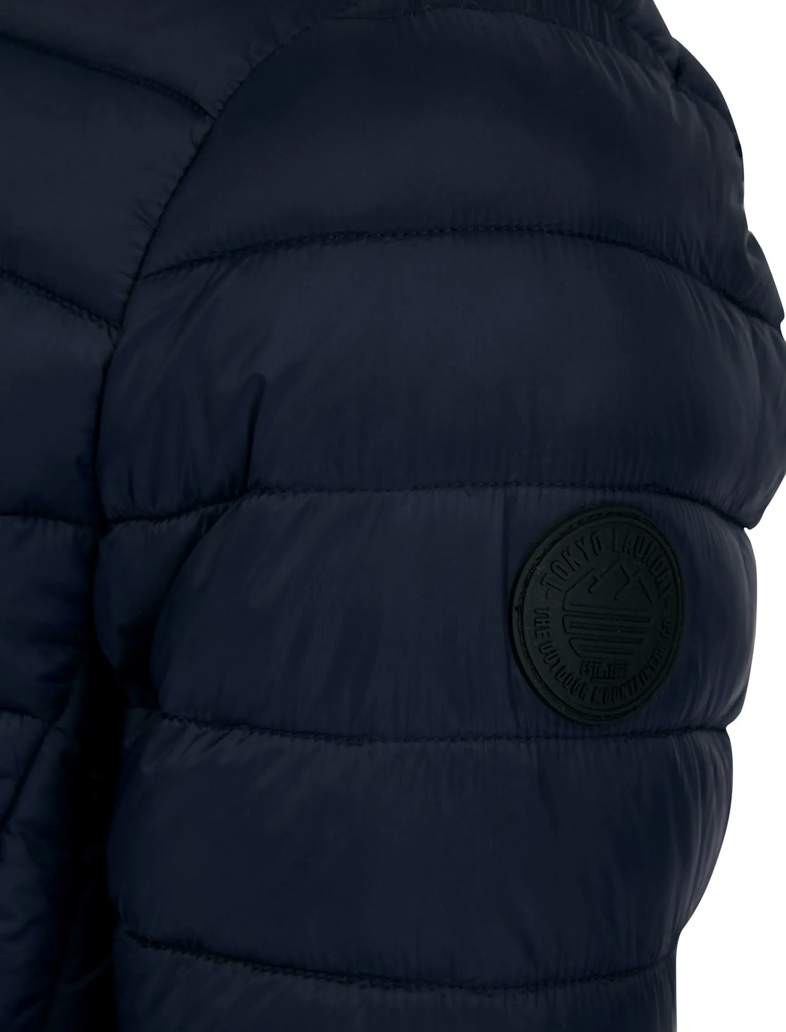 Inigo Funnel Neck Quilted Puffer Jacket in Sky Captain Navy - Tokyo Laundry