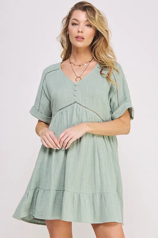 JADE by JANE Casual Textured Short Sleeves Nimi Dress T