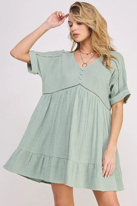 JADE by JANE Casual Textured Short Sleeves Nimi Dress T