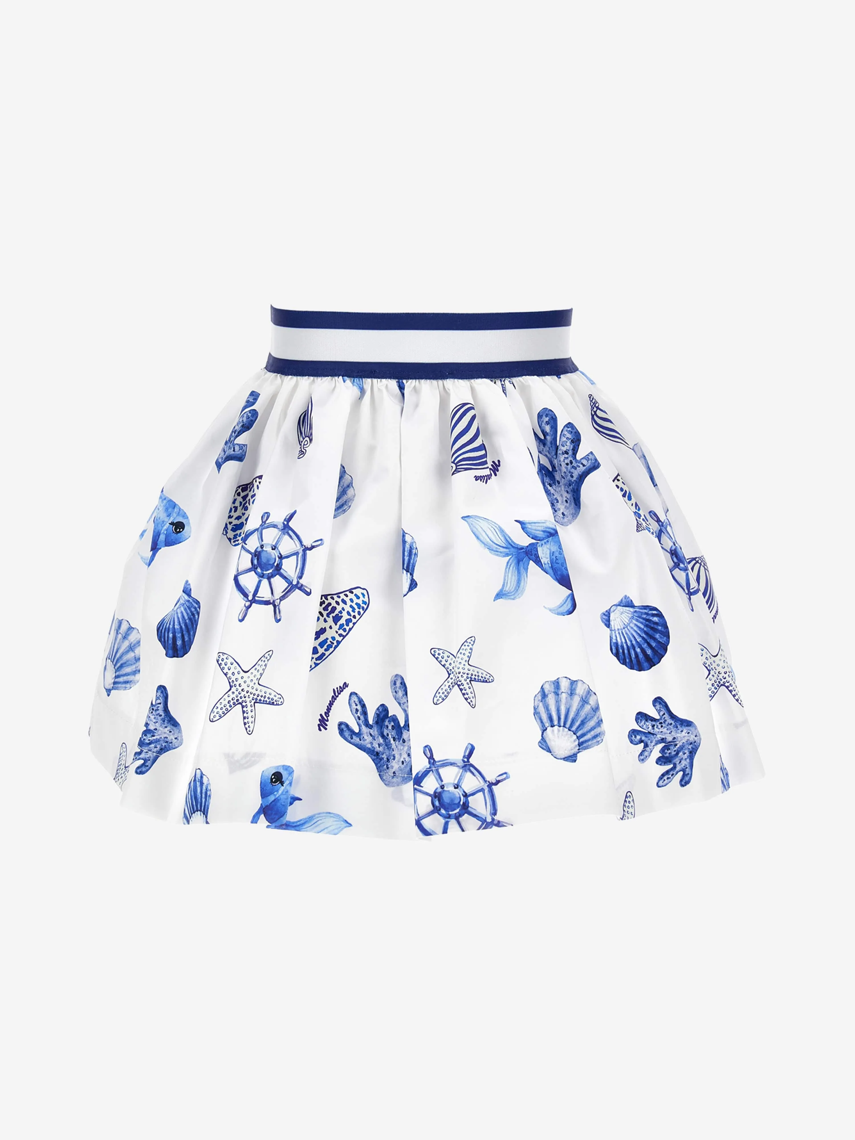 Monnalisa Girls Maritime Skirt in White