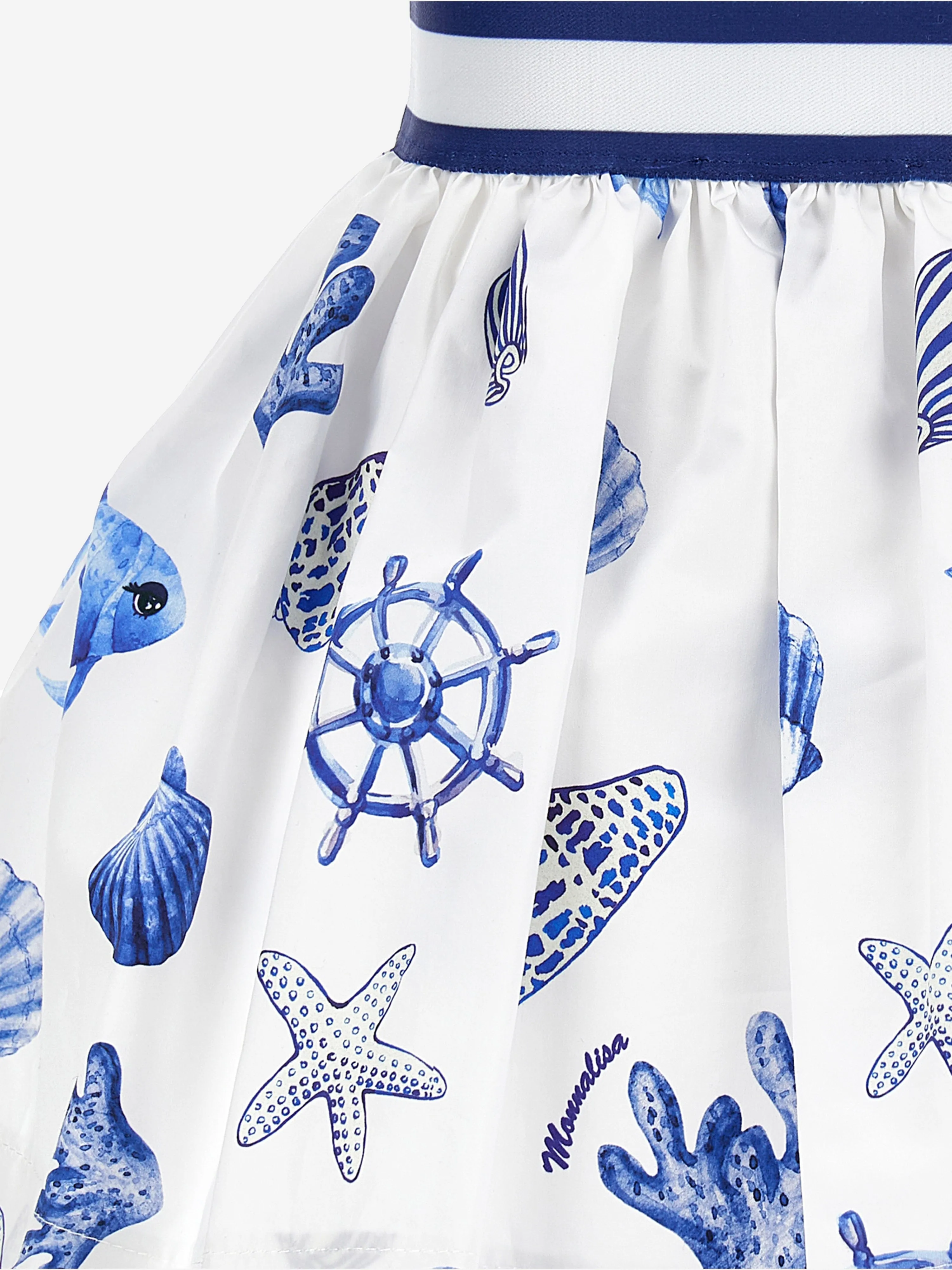 Monnalisa Girls Maritime Skirt in White