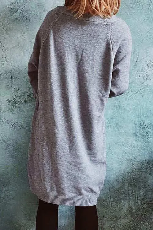 Open Front Longline Cardigan with Pockets