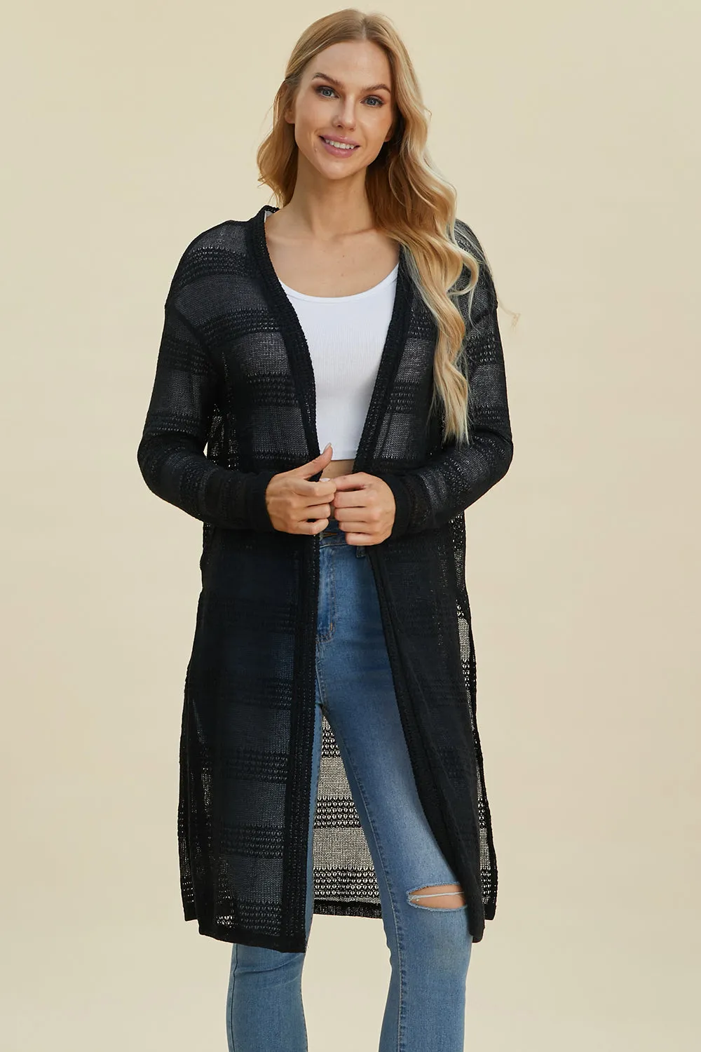 Open Front Longline Cardigan