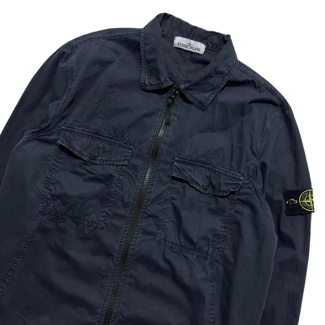 Stone Island Blue Canvas Overshirt