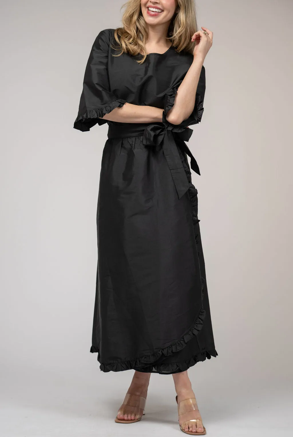 The Waverly Skirt | Black Taffeta