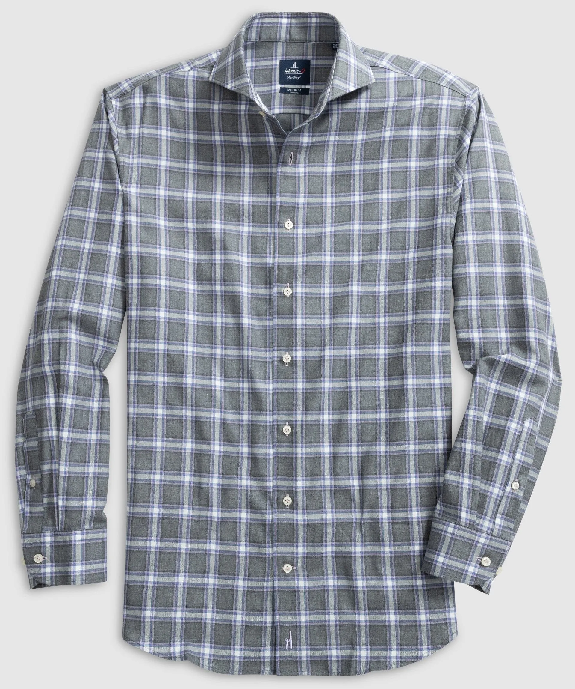 Trenton Top Shelf Button Up Shirt in Charcoal by Johnnie-O