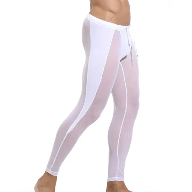 Two-Toned See-Through Polyester Spandex Long John