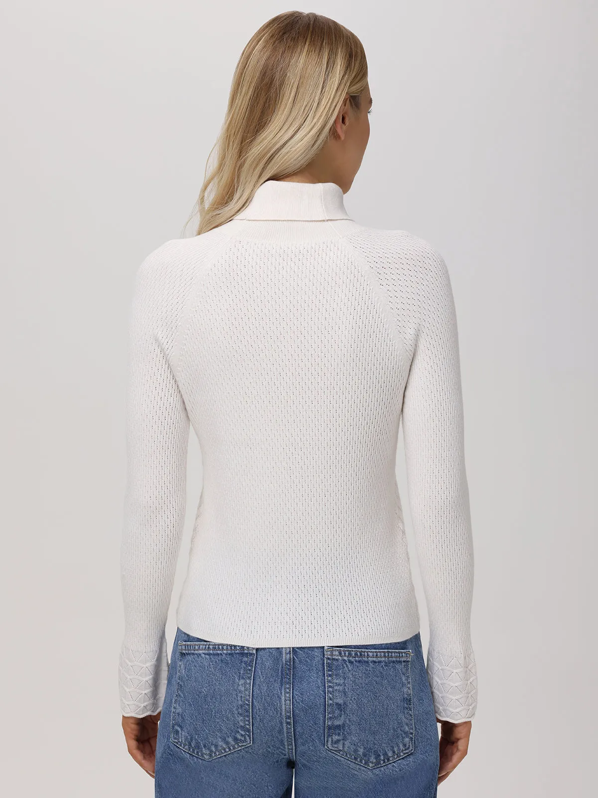 Violet: Lace Stitch Turtleneck Sweater