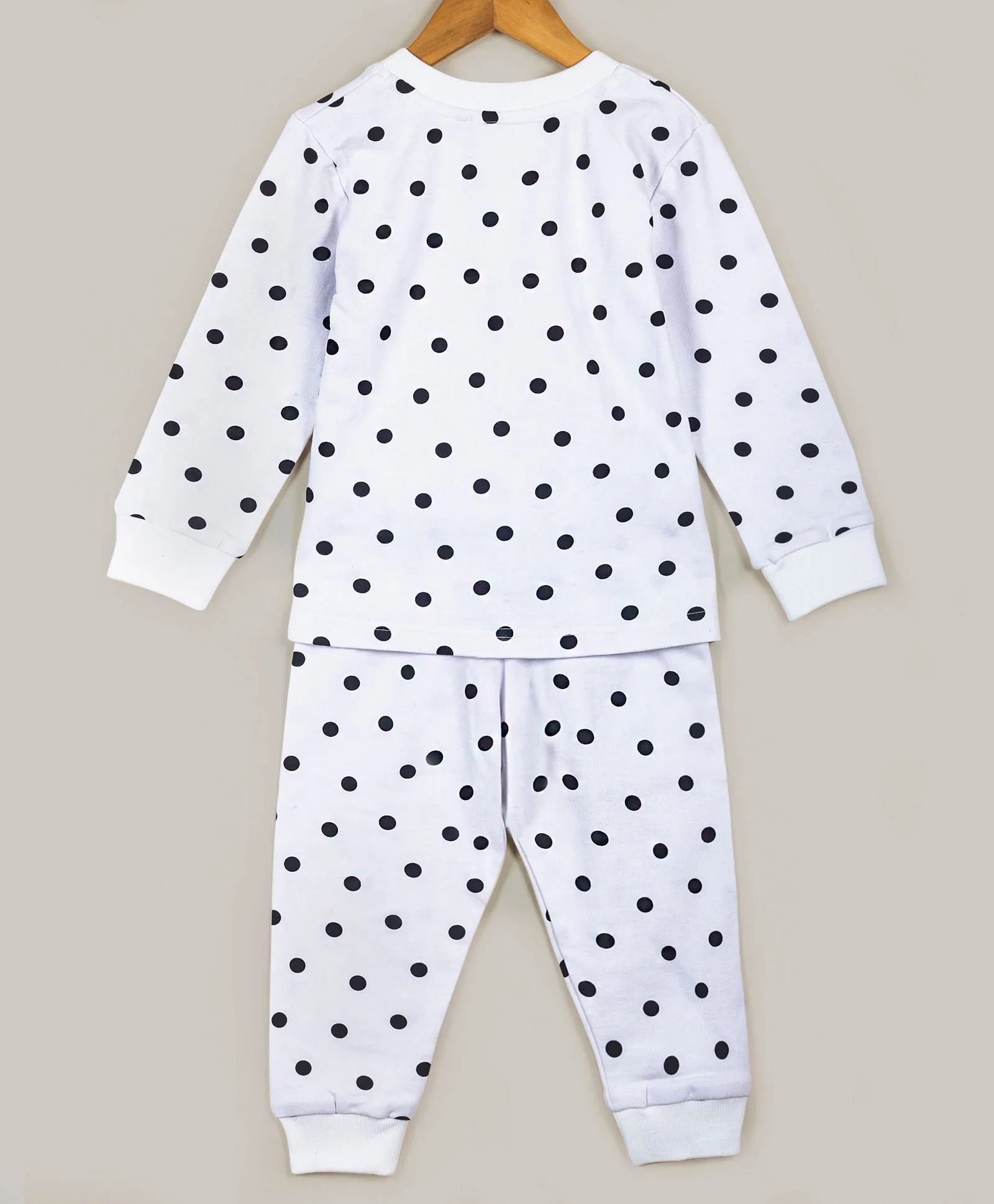 White and black dot print tracksuit