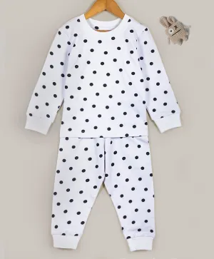 White and black dot print tracksuit