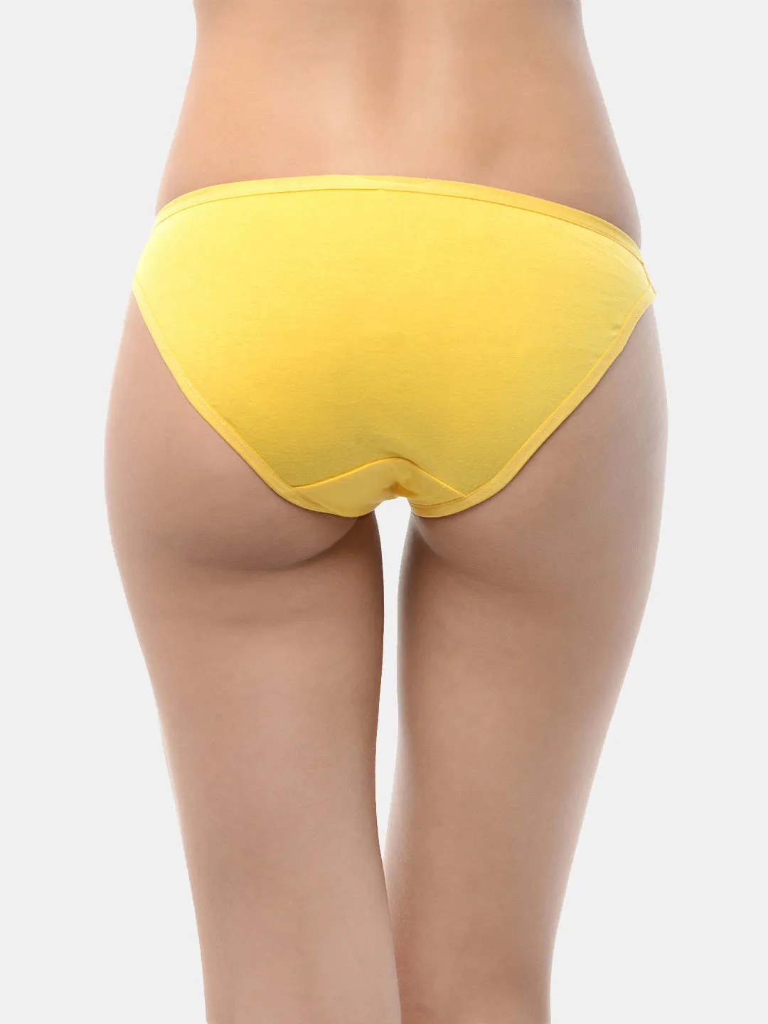 Women’s Solid Yellow Mid-Rise Bikini Brief | MARY-YL-1 |